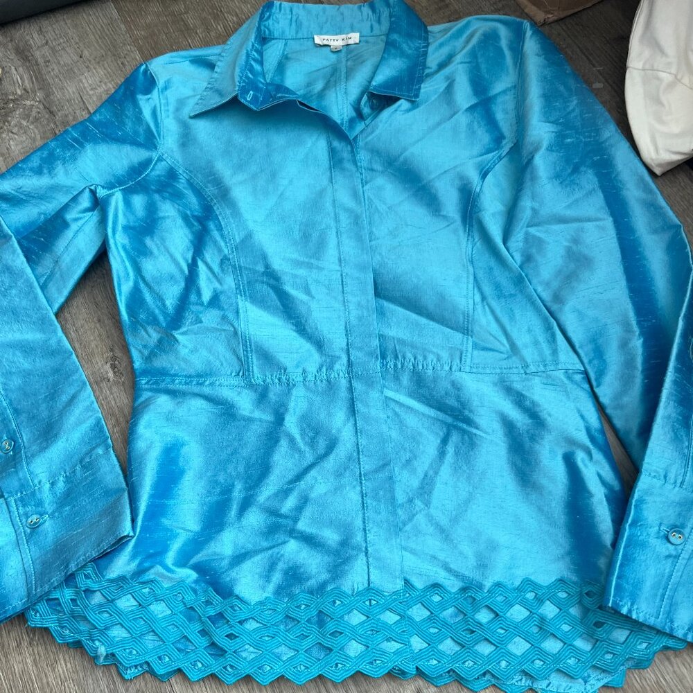 Patty Kim small blue blouse